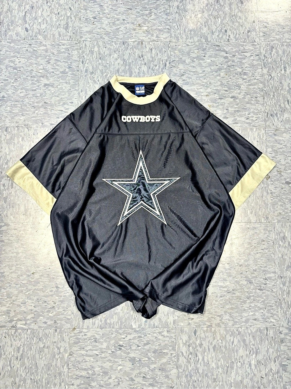 Vintage NFL Team Apparel Dallas Cowboys football jersey shirt blue Mens Size L